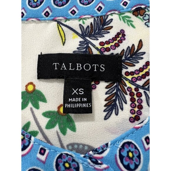 Talbots Women's Paisley Floral Print Long Sleeve Tunic Top Plus Size XS Colorful - Picture 3 of 12